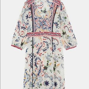 Zara Floral Tunic Top with Front Slit